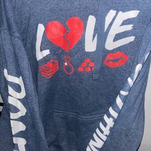 Love Blue and Red Sweatshirt Hoodie